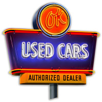 Used Car Cut-Out Metal Sign - 18" x 18"