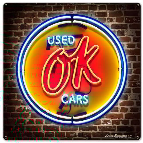 Ok Used Cars Metal Sign - 18" x 18"