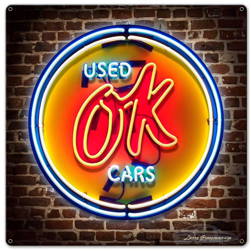Ok Used Cars Metal Sign - 18" x 18"