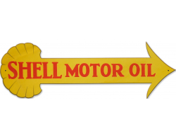Shell Motor Oil Arrow Metal Sign