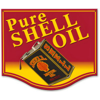 Pure Shell Oil Metal Sign - 19" x 16"