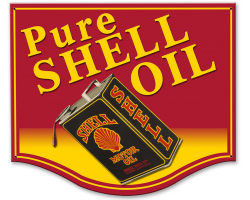 Pure Shell Oil Metal Sign - 19" x 16"
