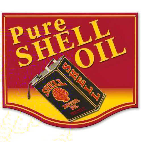 Pure Shell Oil Metal Sign - 19" x 16"