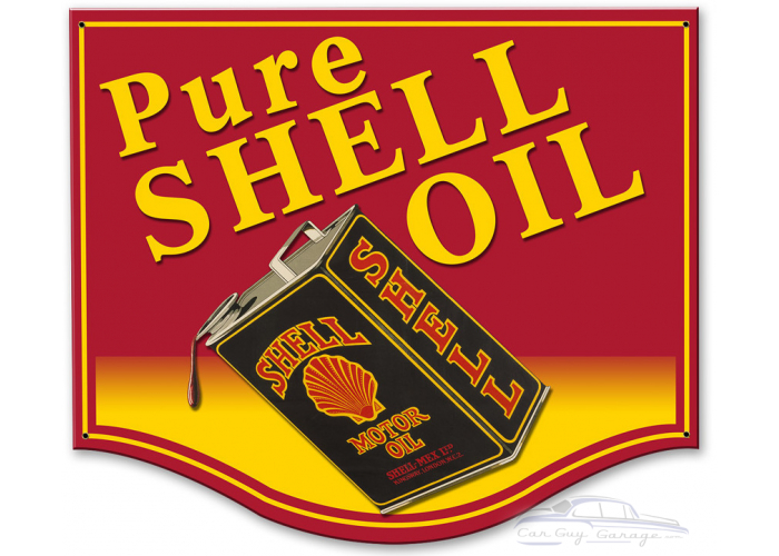 Pure Shell Oil Metal Sign - 19" x 16"