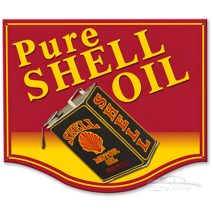 Pure Shell Oil Metal Sign - 19" x 16"