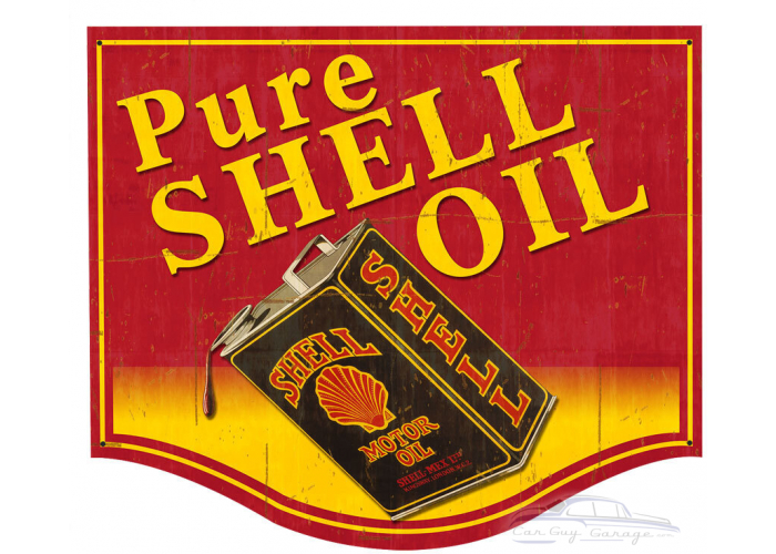 Pure Shell Oil Grunge Metal Sign