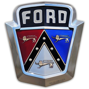 1950's Ford Emblem Custom Shape Metal Sign - 17" x 18"