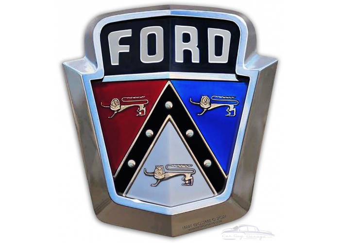 1950's Ford Emblem Custom Shape Metal Sign - 17" x 18"