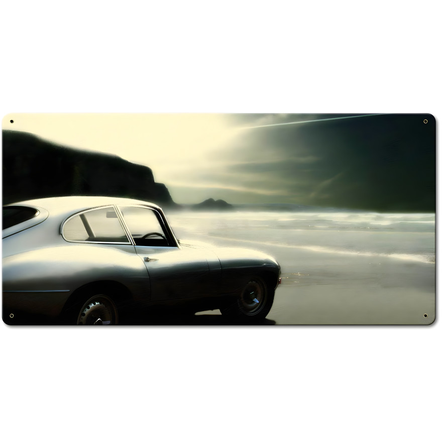 On the Beach Metal Sign - 24" x 12"