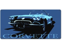 Corvette Blue Metal Sign