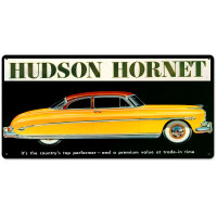 Hudson Hornet Metal Sign - 24" x 12"