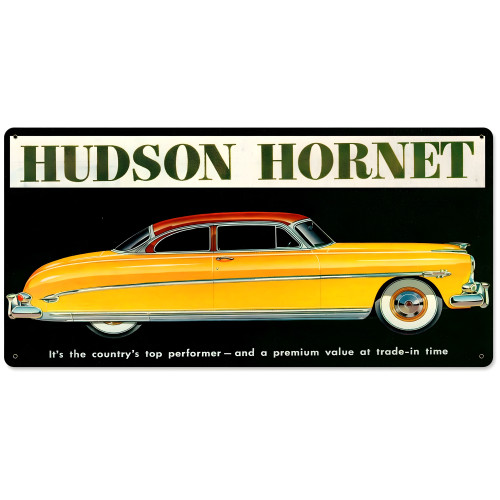 Hudson Hornet Metal Sign - 24" x 12"