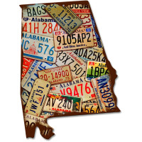 Alabama License Plates Metal Sign - 15" x 20"