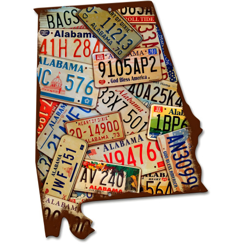 Alabama License Plates Metal Sign - 15" x 20"