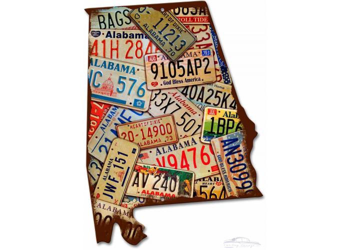 Alabama License Plates Metal Sign - 15" x 20"