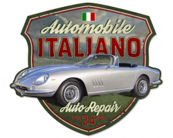 Automobile Italiano Shield Metal Sign - 18" x 16"
