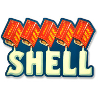 Shell Liquid Text Metal Sign - 22" x 13"