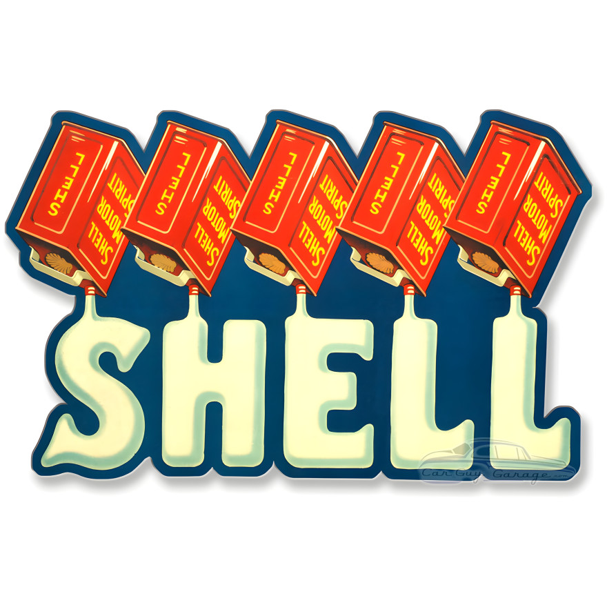 Shell Liquid Text Metal Sign - 22" x 13"