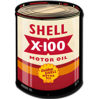 X 100 Motor Oil Metal Sign - 14" x 20"