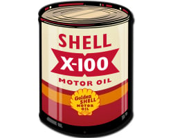 X 100 Motor Oil Metal Sign - 14" x 20"
