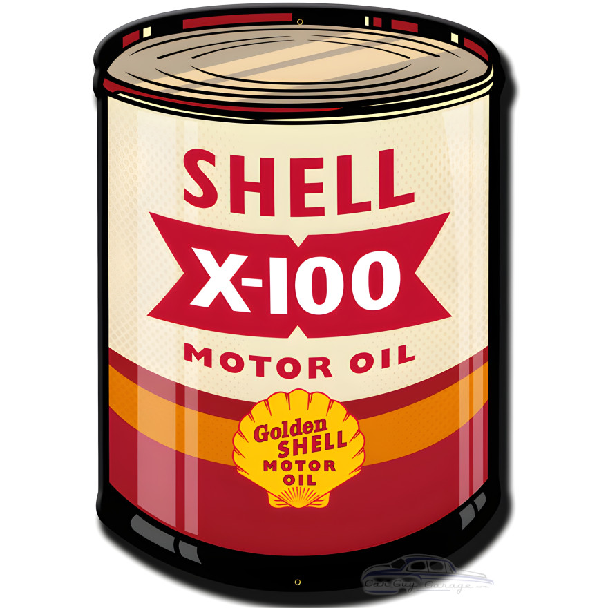 X 100 Motor Oil Metal Sign - 14" x 20"