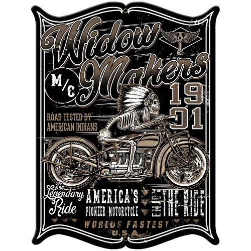 Widow Maker Metal Sign - 15" x 19"