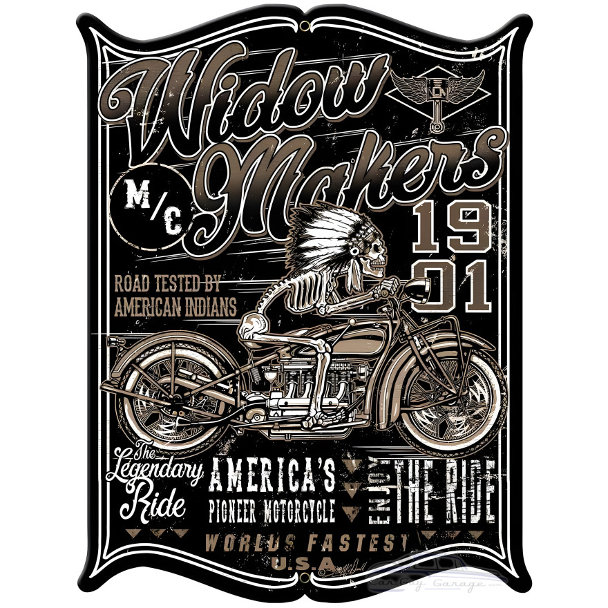 Widow Maker Metal Sign - 15" x 19"