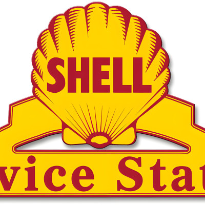 Shell Rvie Signages Shell Metal Sign - Service Station 25 x 11