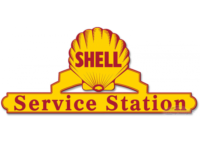 Shell Service Station Metal Sign - 25" x 11"