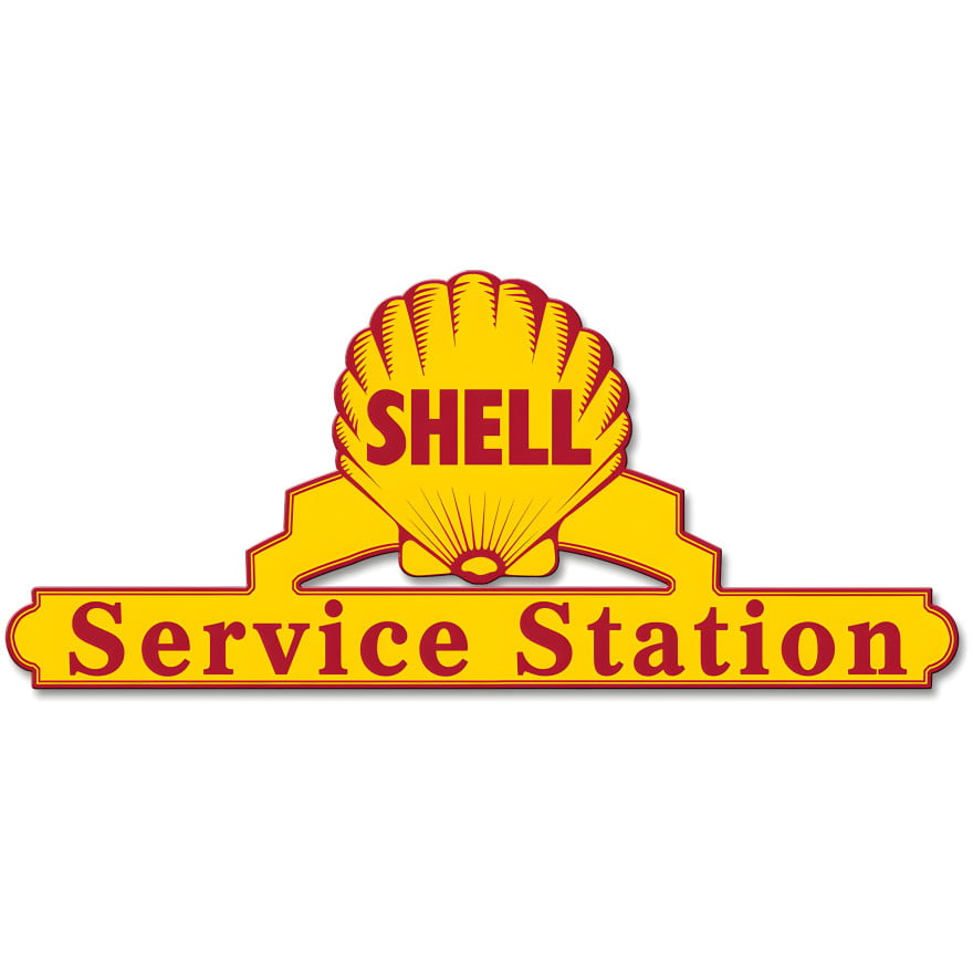Shell Service Station Metal Sign - 25" x 11"