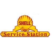 Shell Service Station Grunge Metal Sign - 25" x 11"