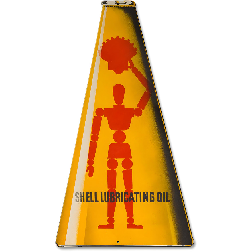 Shell Lubricating Oil Can Metal Sign - 23" x 12"