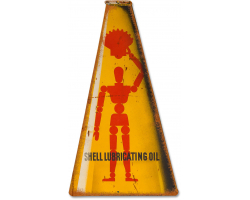 Shell Lubricating Oil Can Grunge Metal Sign - 23" x 12"