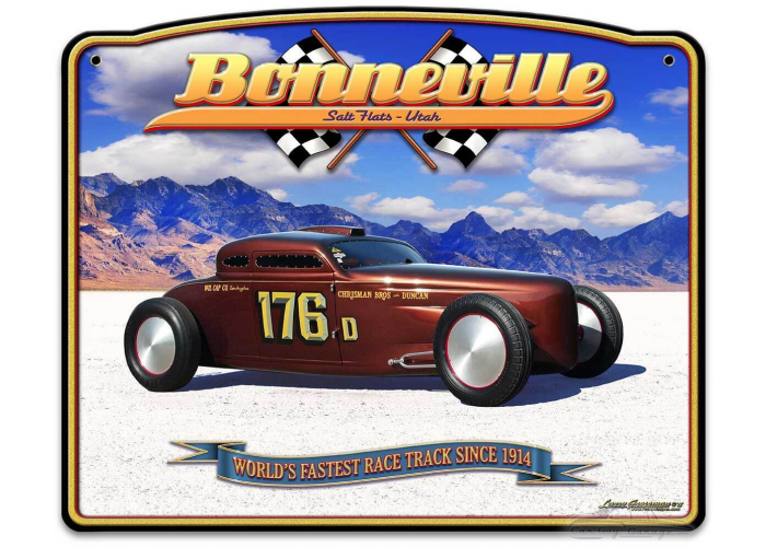 Bonneville Speed Coupe Frame Metal Sign - 18" x 15"