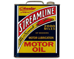 Streamline Motor Oil Can Metal Sign