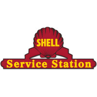 Shell Service Station Red Metal Sign - 24" x 11"
