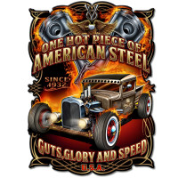 American Steel Metal Sign - 14" x 19"