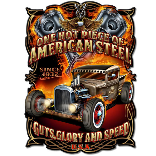 American Steel Metal Sign - 14" x 19"