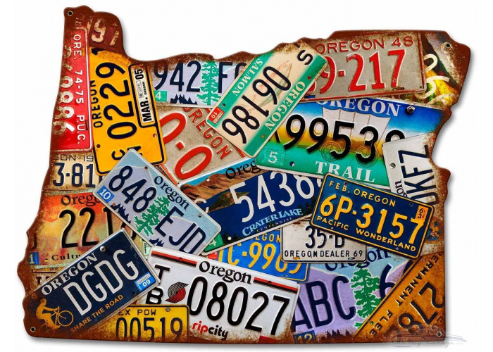Oregon License Plates Metal Sign