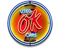 OK Used Cars Metal Sign
