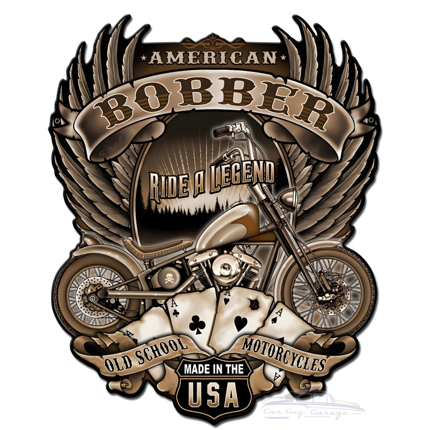 American Bobber Metal Sign - 14" x 18"