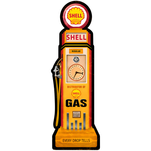 Shell Gas Pump Metal Sign - 9" x 27"