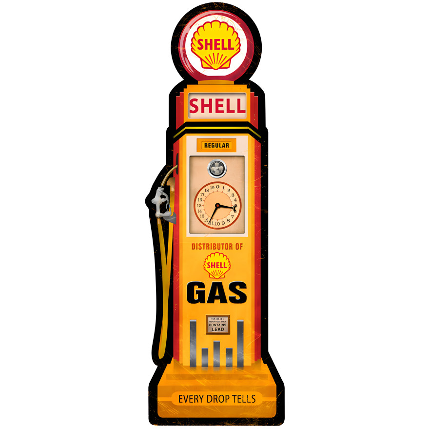 Shell Gas Pump Metal Sign - 9" x 27"