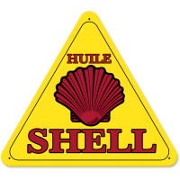 Huile Shell Triangle Metal Sign - 15" x 16"