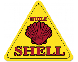 Huile Shell Triangle Metal Sign
