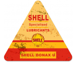 Shell specialized lubricants grunge metal sign - 15" x 16"