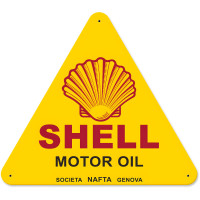 Societa Nafta Genova Metal Sign - 15" x 16"