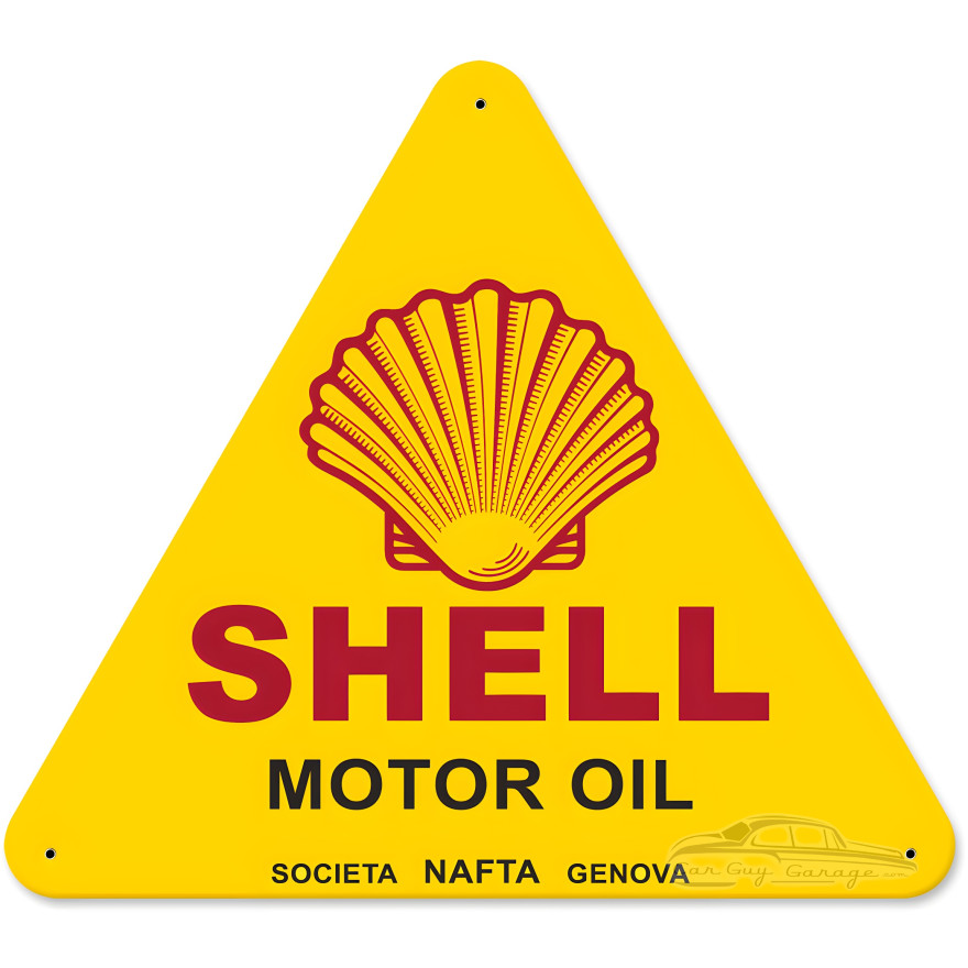 Societa Nafta Genova Metal Sign - 15" x 16"