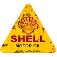 Societa Nafta Genova Grunge Metal Sign - 15" x 16"