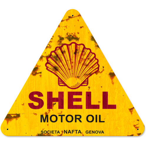 Societa Nafta Genova Grunge Metal Sign - 15" x 16"